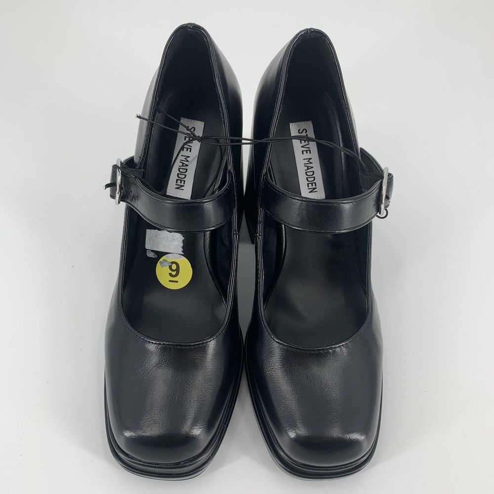 Steve Madden black mary jane pump heels 9